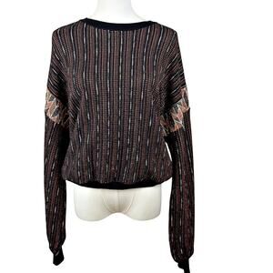 Urban Outfitters Black and Brown Striped Sweater